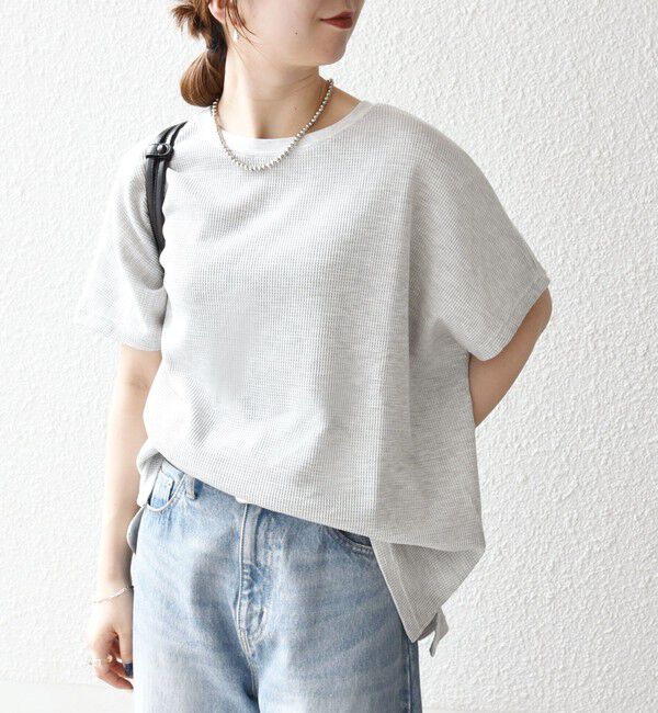 SHIPS any「【WEB限定】SHIPS any:〈洗濯機可能〉ワッフル ワイド TEE」|Tシャツ・カットソー|