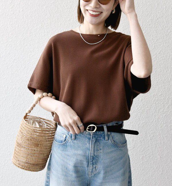 SHIPS any「【WEB限定】SHIPS any:〈洗濯機可能〉ワッフル ワイド TEE」|Tシャツ・カットソー|