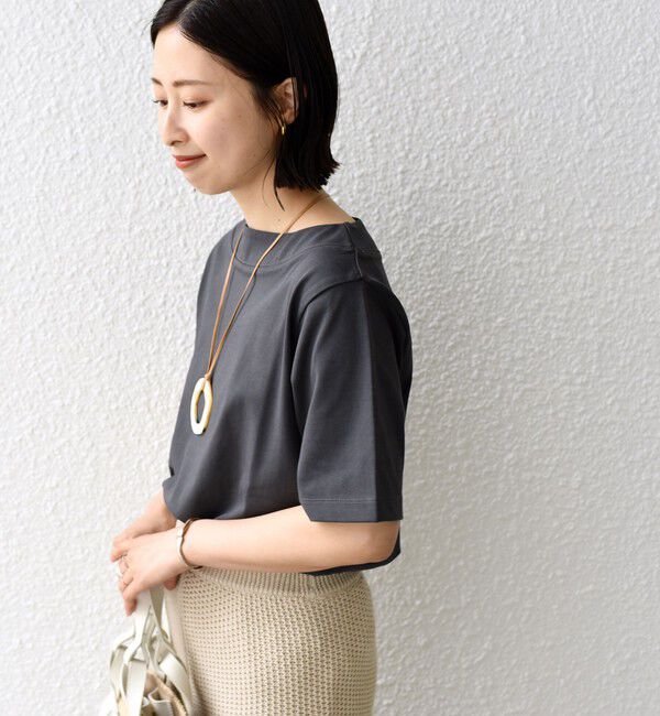 SHIPS for women「【WEB限定】〈ネックが選べる2サイズ展開〉オーガニックコットン バリエーションネック TEE」|Tシャツ・カットソー|