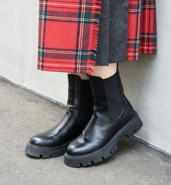 SHIPS any「【WEB限定】SHIPS any: トラックソール サイドゴア ブーツ 24FW」|ショートブーツ|