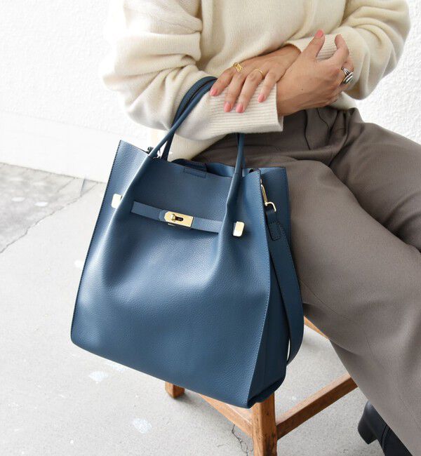 SHIPS any「SHIPS any: A4 メタル フィッティング トート バッグ」|トートバッグ|ブルー