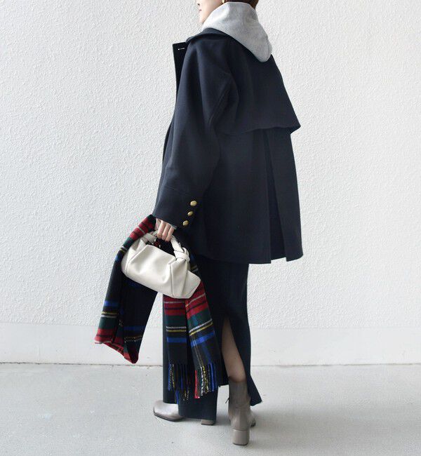 SHIPS for women「【WEB限定】〈手洗い可能〉ウール ライク ジャージー メルトン 2WAY Pコート」|ピーコート|