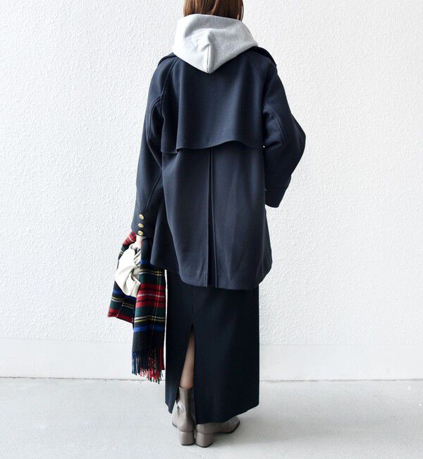 SHIPS for women「【WEB限定】〈手洗い可能〉ウール ライク ジャージー メルトン 2WAY Pコート」|ピーコート|