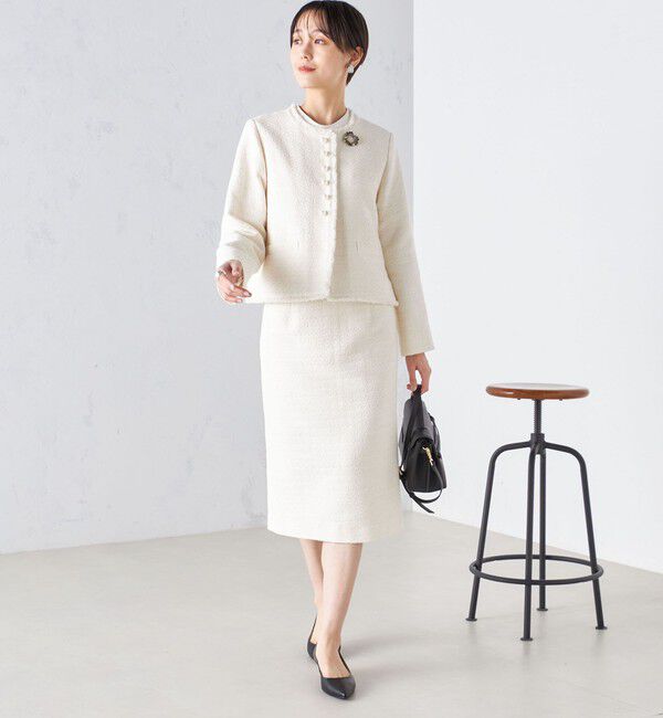 SHIPS for women「〈セレモニー対応可〉スラブ ツイード タイト スカート  24SS（セットアップ対応）◇」|スカート|