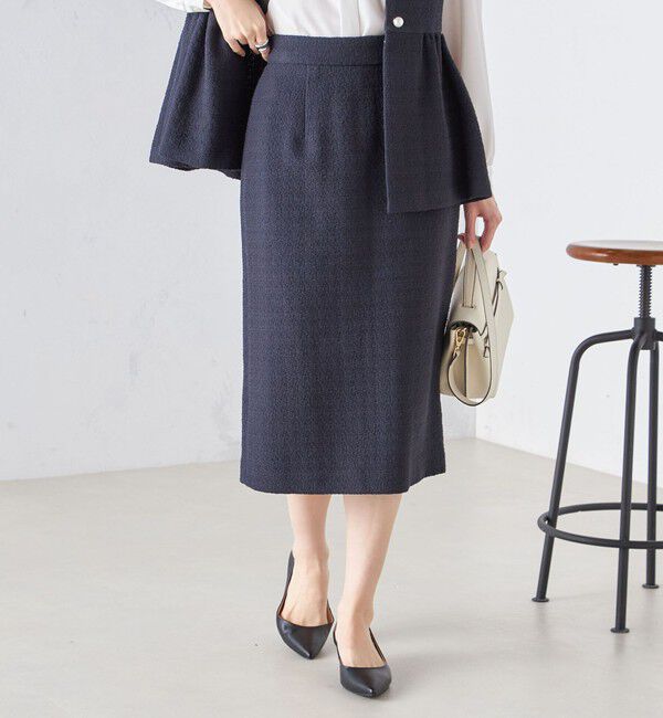 SHIPS for women「〈セレモニー対応可〉スラブ ツイード タイト スカート  24SS（セットアップ対応）◇」|スカート|
