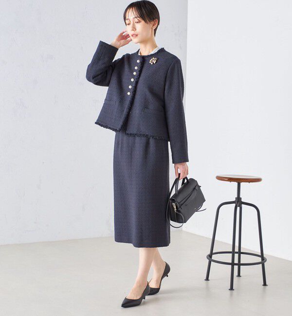 SHIPS for women「〈セレモニー対応可〉スラブ ツイード タイト スカート  24SS（セットアップ対応）◇」|スカート|
