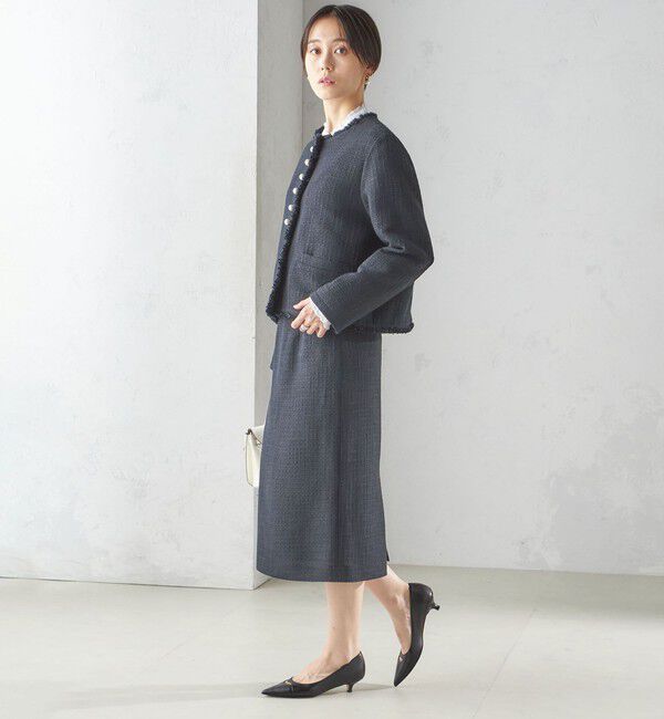 SHIPS for women「〈セレモニー対応可〉スラブ ツイード ノーカラー ジャケット（セットアップ対応）」|ノーカラージャケット|