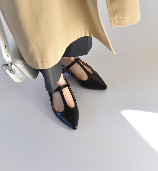 quaranciel「quaranciel: Tストラップ ポインテッド パンプス」|パンプス|