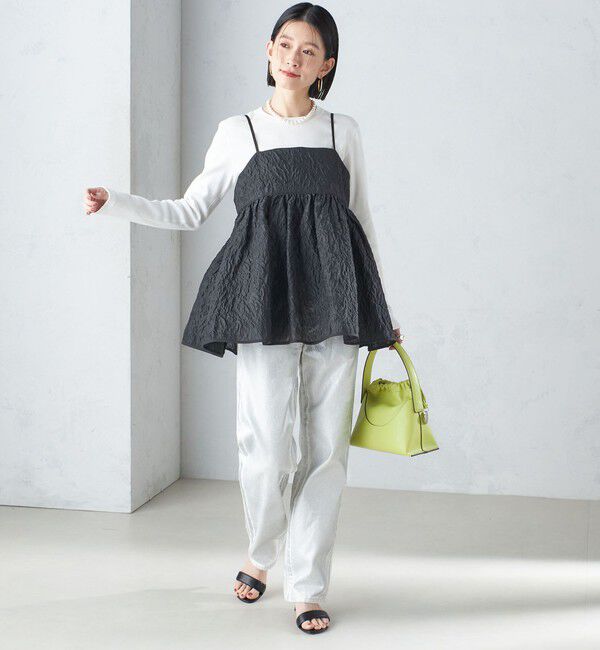 SHIPS for women「〈洗濯機可能〉箔プリント ストレート フィット デニムパンツ 24SS ◇」|デニム|