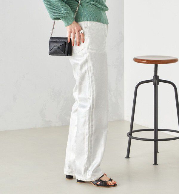 SHIPS for women「〈洗濯機可能〉箔プリント ストレート フィット デニムパンツ 24SS ◇」|デニム|