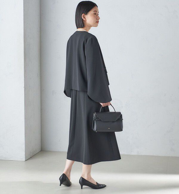 SHIPS for women「〈手洗い可能〉ブラック フォーマル フレア ワンピース（セレモニー対応可）」|ワンピース|