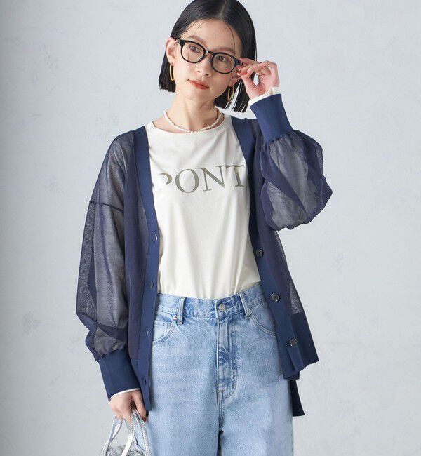SHIPS for women「ローズ ペトール ロング スリーブ プリント TEE」|Tシャツ・カットソー|