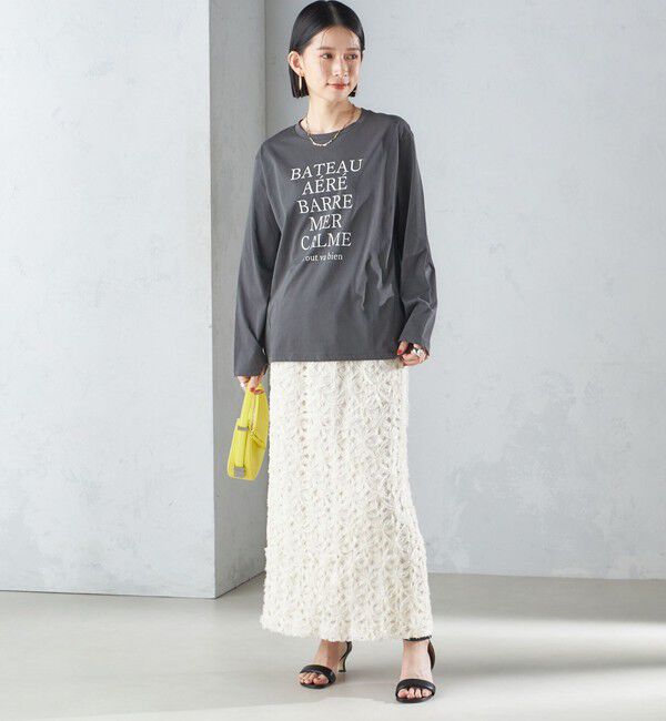 SHIPS for women「ローズ ペトール ロング スリーブ プリント TEE」|Tシャツ・カットソー|