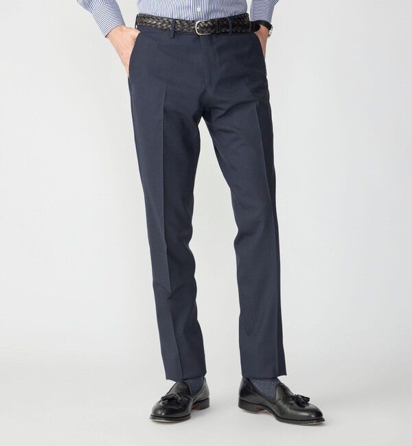 SHIPS「SHIPS: 〈手洗い可能〉ラスティック ウォッシャブル ストレッチ パンツ(無地)」|スラックス|