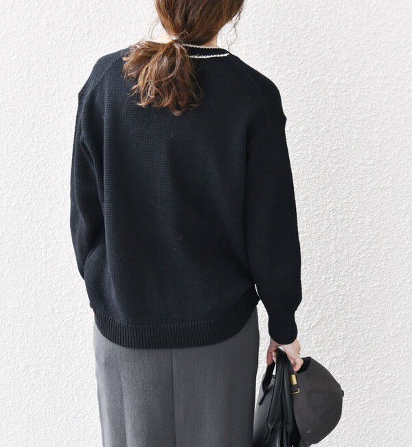 SHIPS any「SHIPS any:〈手洗い可能〉リリヤーン ライン Vネック ニット プルオーバー」|ニット・セーター|