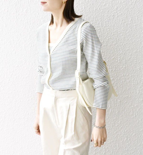 SHIPS any「SHIPS any:〈洗濯機可能〉テレコ ベアトップ セット カーディガン」|カーディガン|