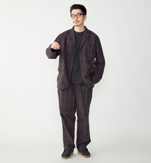 SHIPS「SHIPS: 〈セットアップ対応〉ダークトーン チェック コットン シャツ ジャケット」|テーラードジャケット|