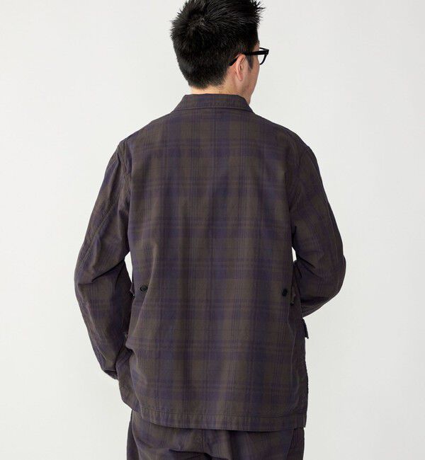 SHIPS「SHIPS: 〈セットアップ対応〉ダークトーン チェック コットン シャツ ジャケット」|テーラードジャケット|