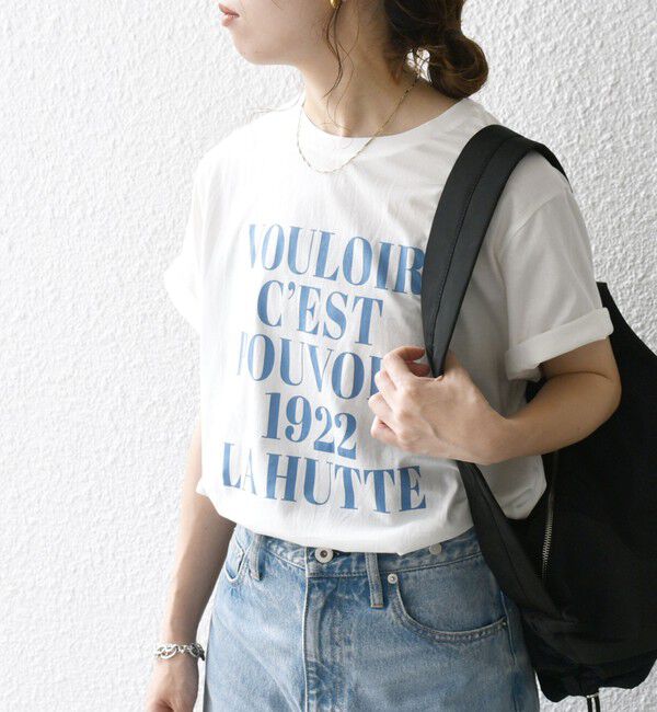 SHIPS any「La Hutte:〈洗濯機可能〉デザイン ロゴ  プリント TEE」|Tシャツ・カットソー|
