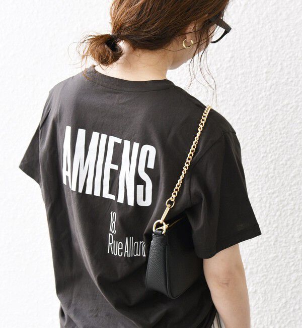 SHIPS any「La Hutte:〈洗濯機可能〉デザイン ロゴ  プリント TEE」|Tシャツ・カットソー|チャコールグレー