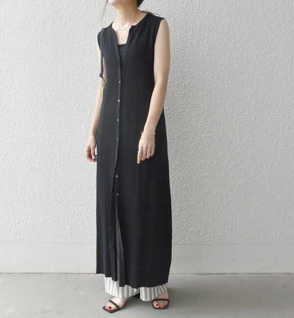 SHIPS any「SHIPS any:〈手洗い可能〉リブニット ロング ジレ ワンピース」|ワンピース|