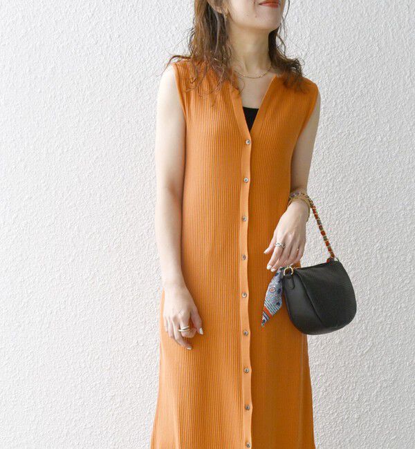 SHIPS any「SHIPS any:〈手洗い可能〉リブニット ロング ジレ ワンピース」|ワンピース|