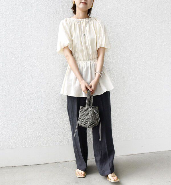 SHIPS for women「【WEB限定】〈洗濯機可能〉麻混 2WAY オフショルダー ブラウス」|シャツ・ブラウス|