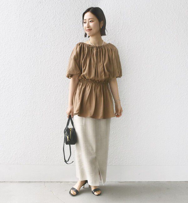 SHIPS for women「【WEB限定】〈洗濯機可能〉麻混 2WAY オフショルダー ブラウス」|シャツ・ブラウス|