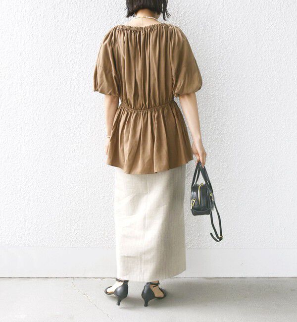 SHIPS for women「【WEB限定】〈洗濯機可能〉麻混 2WAY オフショルダー ブラウス」|シャツ・ブラウス|