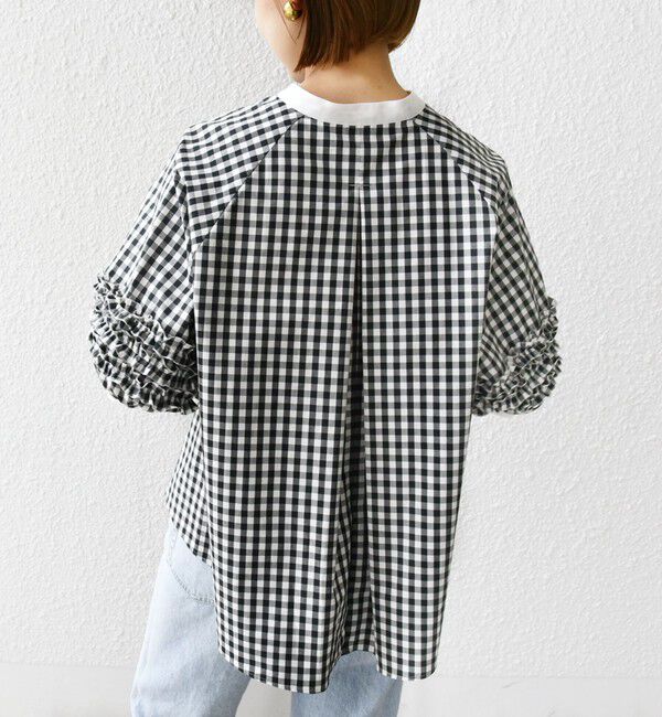 SHIPS for women「【WEB限定】〈手洗い可能〉袖 フリル デザイン ブラウス」|シャツ・ブラウス|