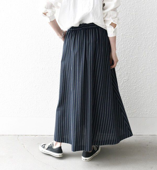 SHIPS any「SHIPS any:〈洗濯機可能〉リネン ミックス ギャザー ロング スカート」|スカート|