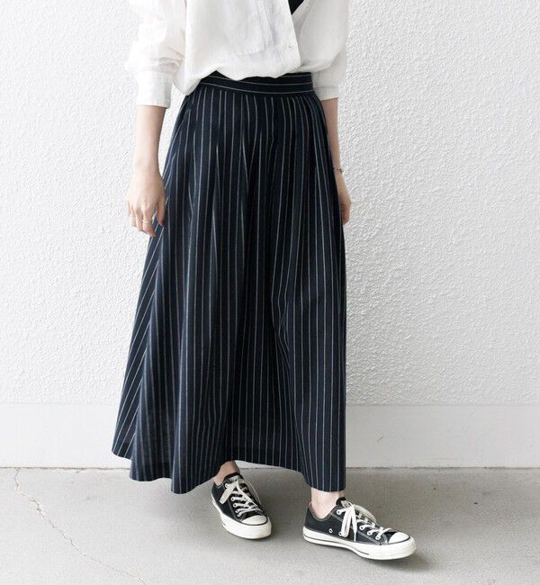 SHIPS any「SHIPS any:〈洗濯機可能〉リネン ミックス ギャザー ロング スカート」|スカート|