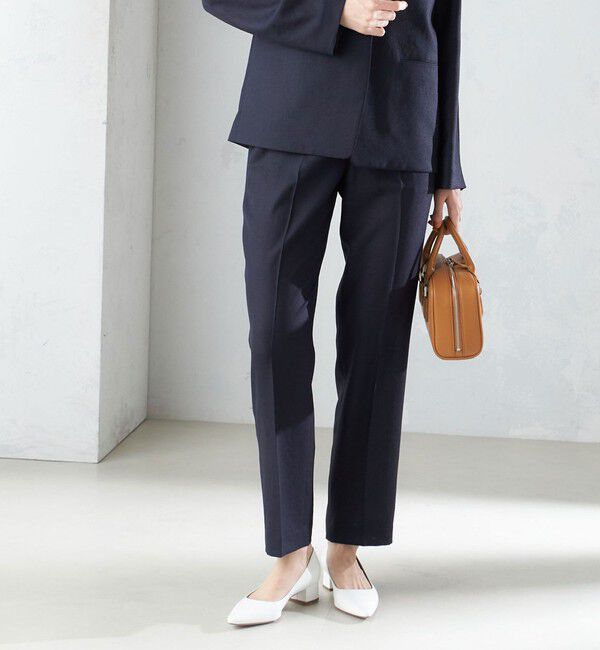 SHIPS for women「〈接触冷感/手洗い可能〉トリアセテート混 テーパード パンツ（セットアップ対応）◇」|その他|ネイビー