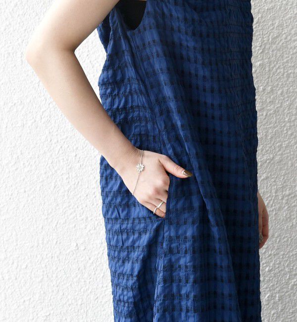 SHIPS any「SHIPS any:〈洗濯機可能〉シアー チェック パフショルダー ワンピース」|ワンピース|