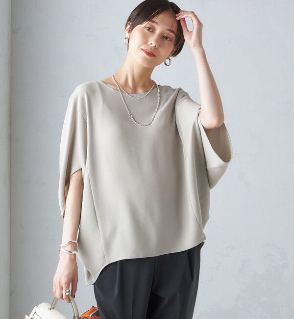 SHIPS for women「〈接触冷感 / 手洗い可能〉アセテート混 バック サテン ドルマン ブラウス」|シャツ・ブラウス|