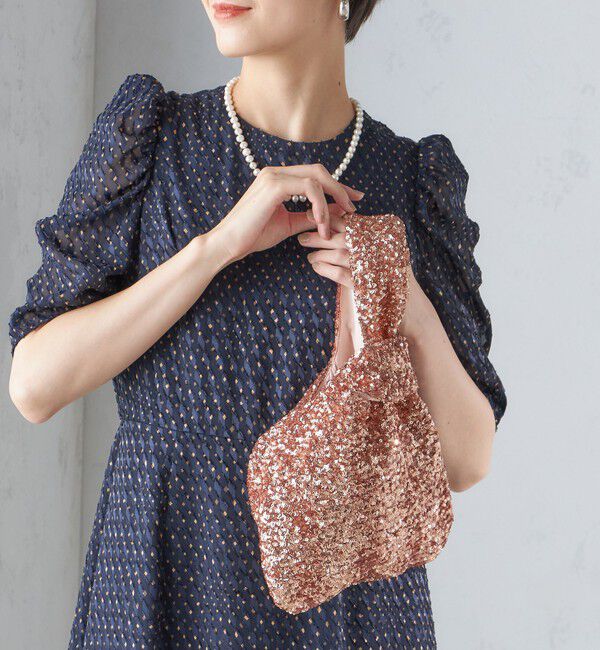 SHIPS for women「troisiemeCHACO:スパンコール バッグ」|ハンドバッグ|ピンク