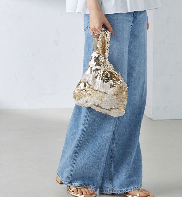 SHIPS for women「troisiemeCHACO:スパンコール バッグ」|ハンドバッグ|ゴールド