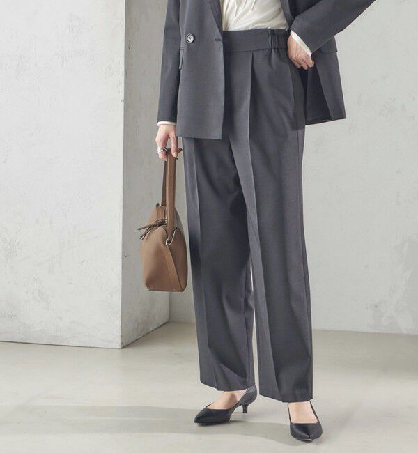 SHIPS for women「〈手洗い可能〉ツイル ストレート パンツ（セットアップ対応）」|その他|ダークグレー