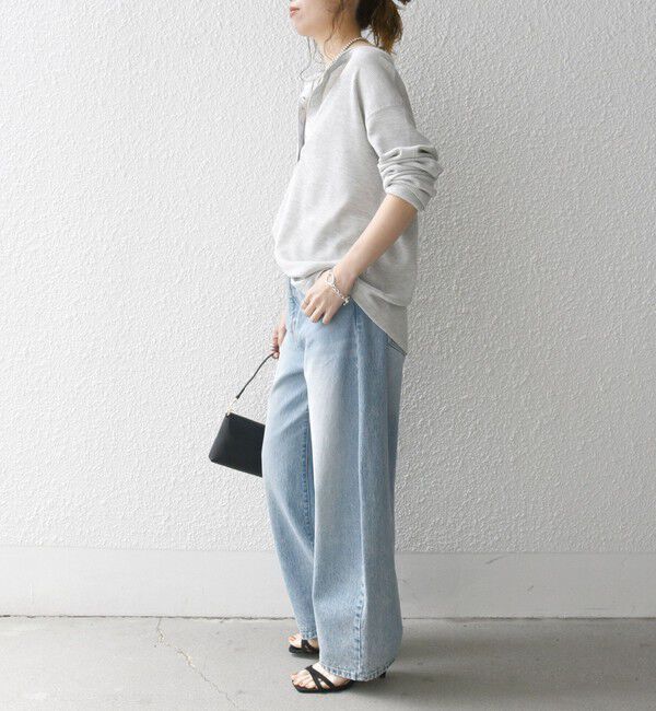 SHIPS any「SHIPS any:〈洗濯機可能〉ワッフル ヘンリーネック ラウンドヘム プルオーバー」|Tシャツ・カットソー|