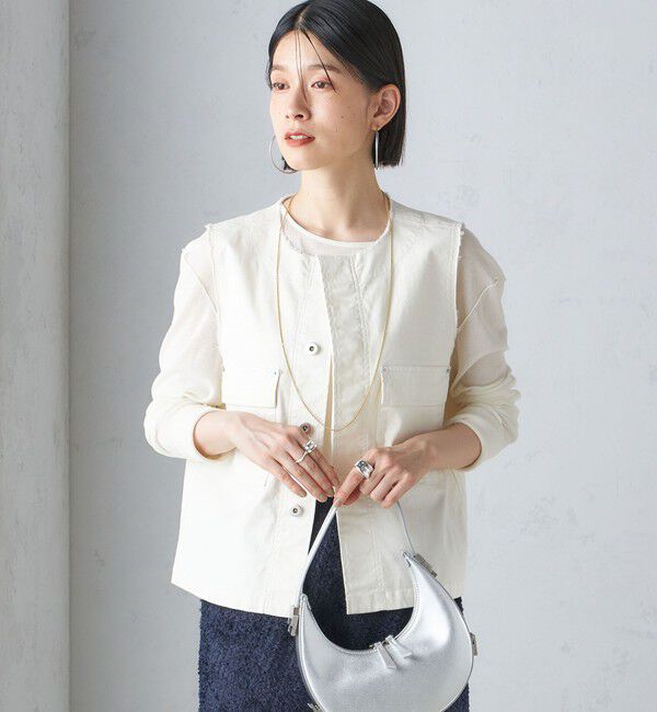 SHIPS for women「〈手洗い可能〉ミリタリー ショート ジレ」|ベスト・ジレ|