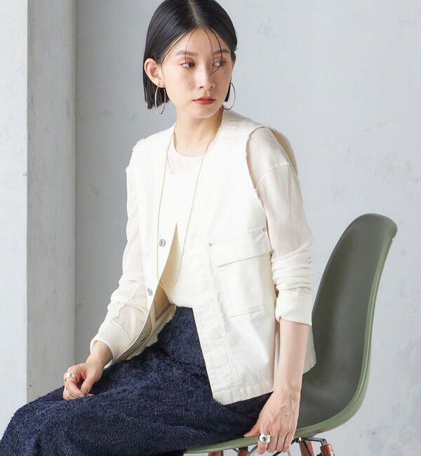 SHIPS for women「〈手洗い可能〉ミリタリー ショート ジレ」|ベスト・ジレ|