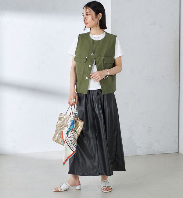 SHIPS for women「〈手洗い可能〉ミリタリー ショート ジレ」|ベスト・ジレ|