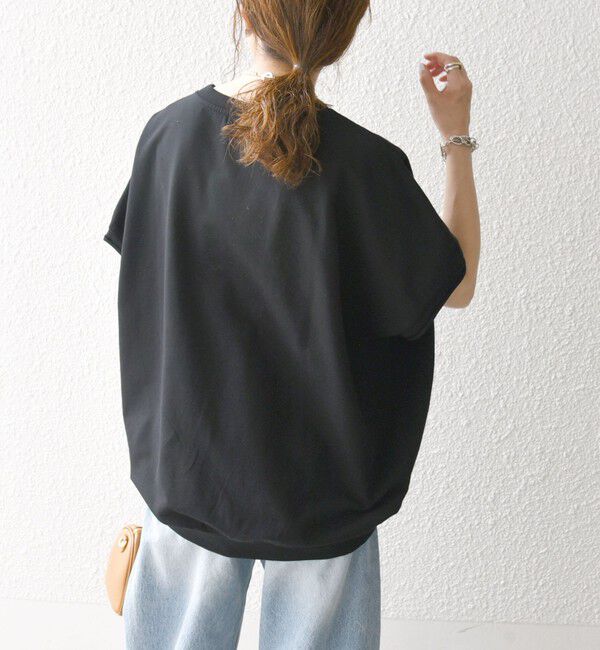 SHIPS any「《一部予約》【WEB限定】SHIPS any:〈洗濯機可能〉インレイ コクーン ショートスリーブ プルオーバー」|Tシャツ・カットソー|