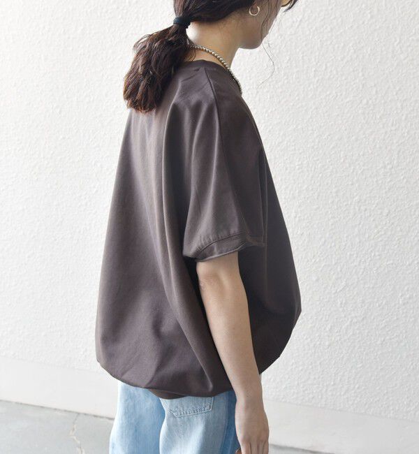 SHIPS any「《一部予約》【WEB限定】SHIPS any:〈洗濯機可能〉インレイ コクーン ショートスリーブ プルオーバー」|Tシャツ・カットソー|