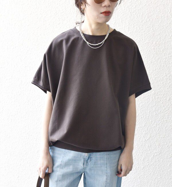 SHIPS any「《一部予約》【WEB限定】SHIPS any:〈洗濯機可能〉インレイ コクーン ショートスリーブ プルオーバー」|Tシャツ・カットソー|