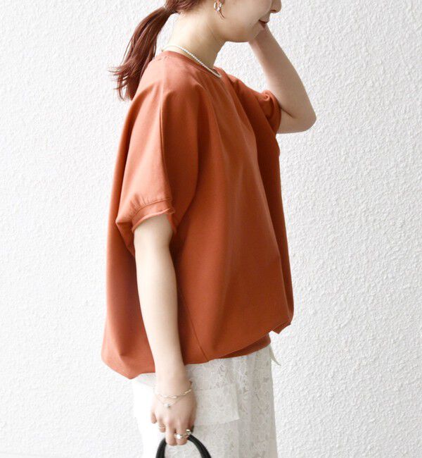 SHIPS any「《一部予約》【WEB限定】SHIPS any:〈洗濯機可能〉インレイ コクーン ショートスリーブ プルオーバー」|Tシャツ・カットソー|