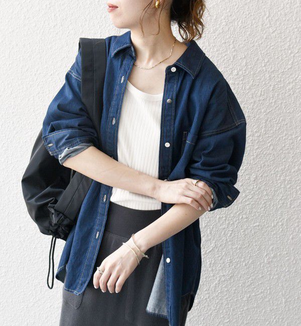 SHIPS any「SHIPS any: デニム ポケット シャツ［SHIPS any DENIM］」|シャツ・ブラウス|ネイビー
