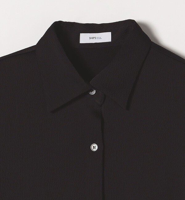 SHIPS any「SHIPS any:〈手洗い可能〉ラフ サテン ビック シルエット シャツ」|シャツ・ブラウス|