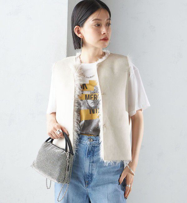 SHIPS for women「リバーシブル フェイクファー ボンディング ジレ」|ベスト・ジレ|