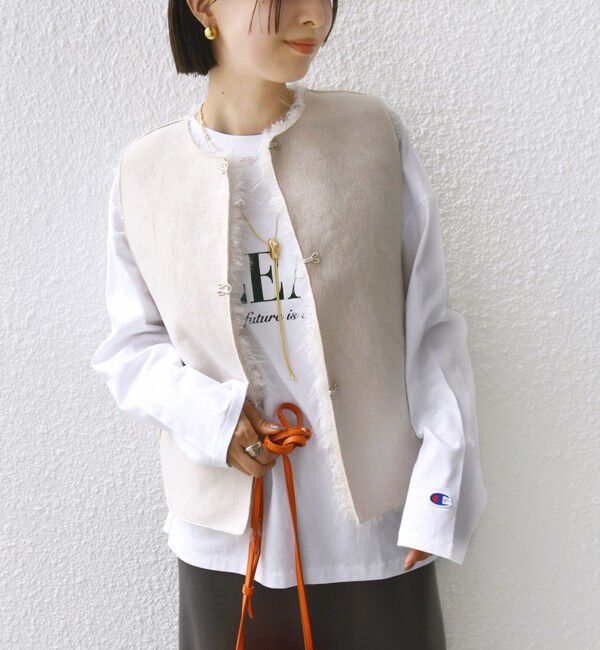 SHIPS for women「リバーシブル フェイクファー ボンディング ジレ」|ベスト・ジレ|